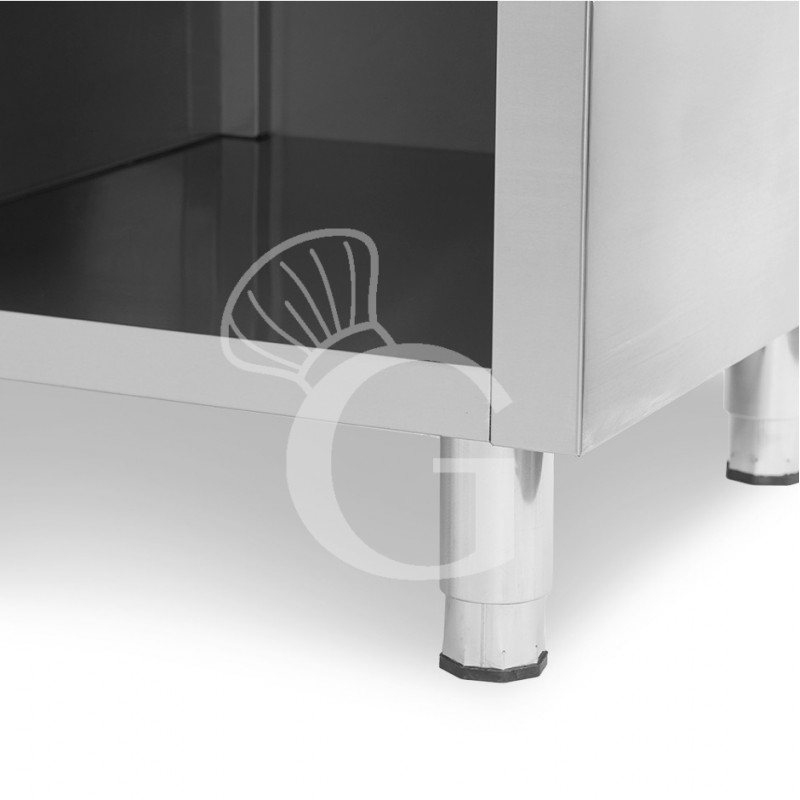 Banco bar per macchina caffè con cassetti, tramoggia e piano in inox con alzatina - L 1500 x P 600 x H 1150 mm