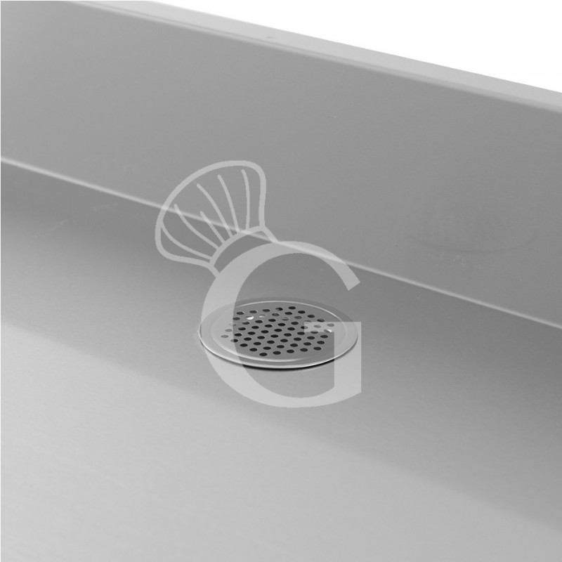 Banco bar per macchina caffè con cassetti, tramoggia e piano in inox con alzatina - L 1500 x P 600 x H 1150 mm