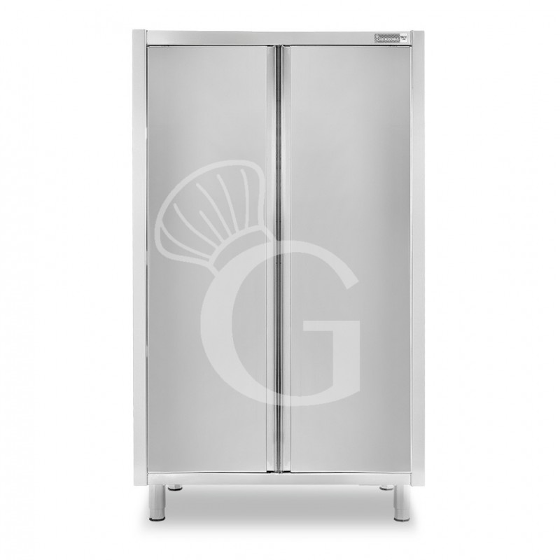 Armadio acciaio inox con 2 porte battenti, 3 ripiani, L 1000 x P 600 x H 1800 mm