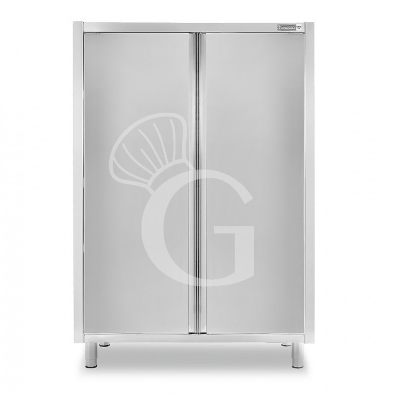 Armadio acciaio inox con 2 porte battenti, 3 ripiani, L 1200 x P 600 x H 1800 mm