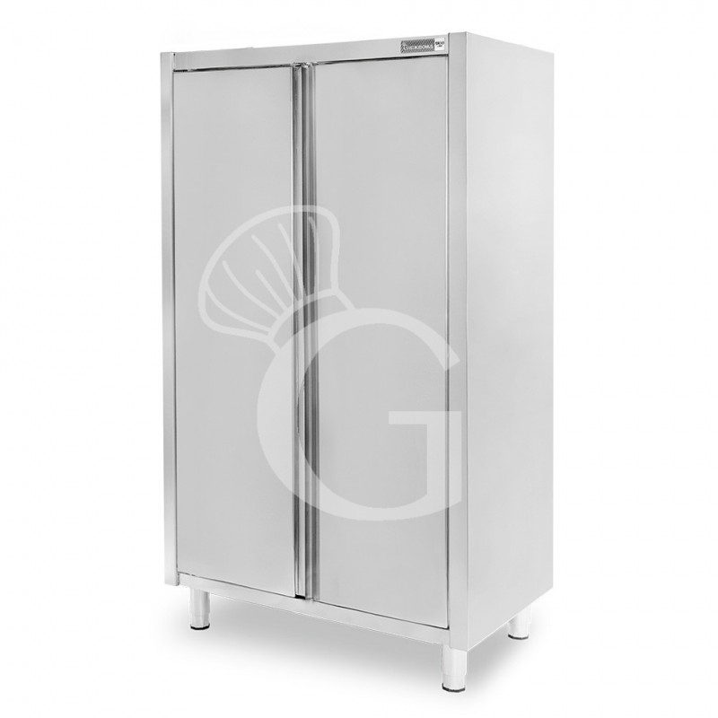 Armadio acciaio inox con 2 porte battenti, 3 ripiani, L 1200 x P 600 x H 1800 mm