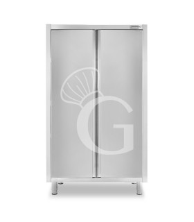 Armadio acciaio inox con 2 porte battenti, 3 ripiani, L 1000 x P 700 x H 1800 mm