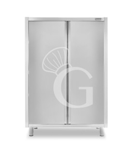 Armadio acciaio inox con 2 porte battenti, 3 ripiani, L 1200 x P 700 x H 1800 mm