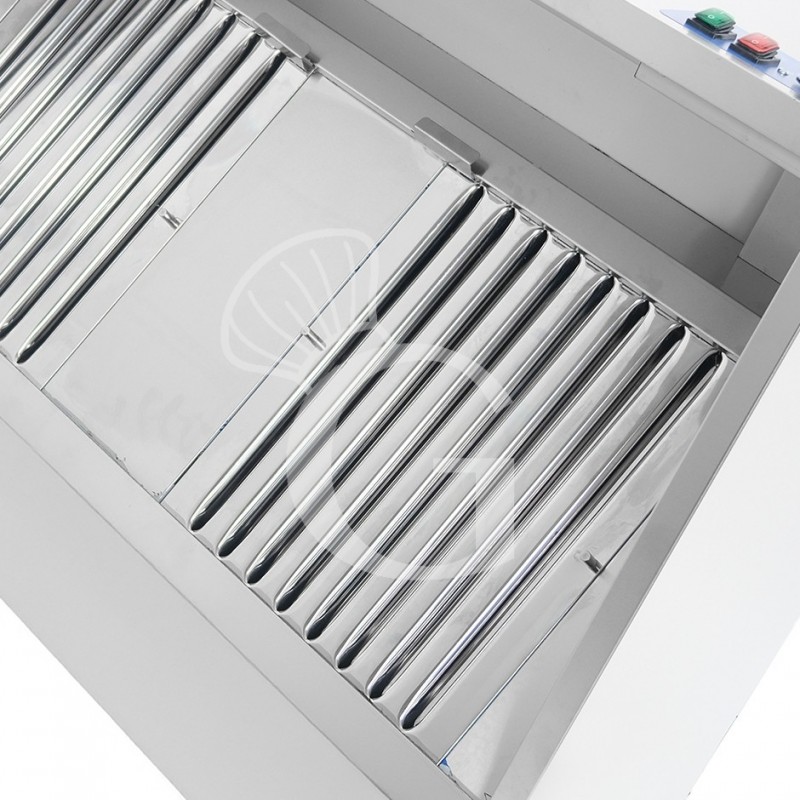 Cappa cubica a parete con motore full optional L1200xP900xH450mm