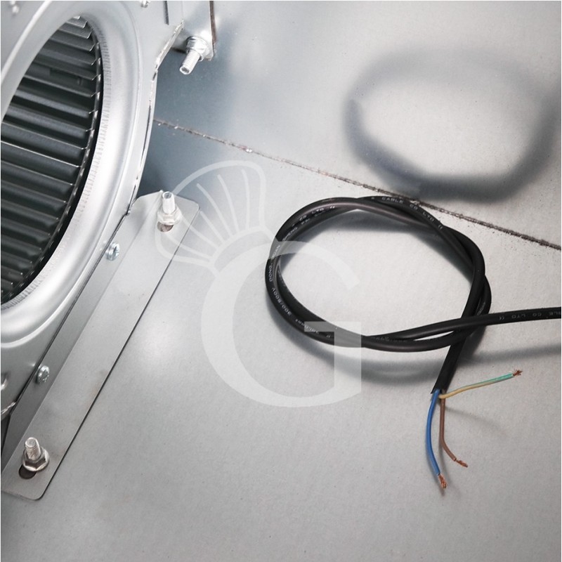 Cappa cubica a parete con motore full optional L1200xP900xH450mm