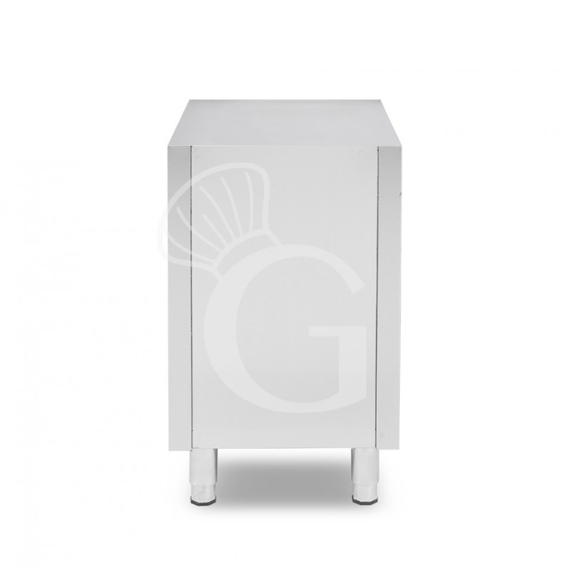 Cassettiera inox con 2 cassetti e un cassettone L 500 x P 700 x H 855 mm