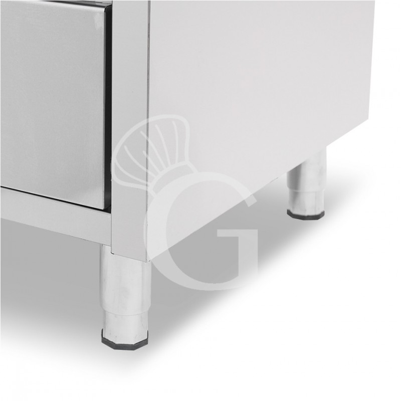 Cassettiera inox con 2 cassetti e un cassettone L 500 x P 700 x H 855 mm