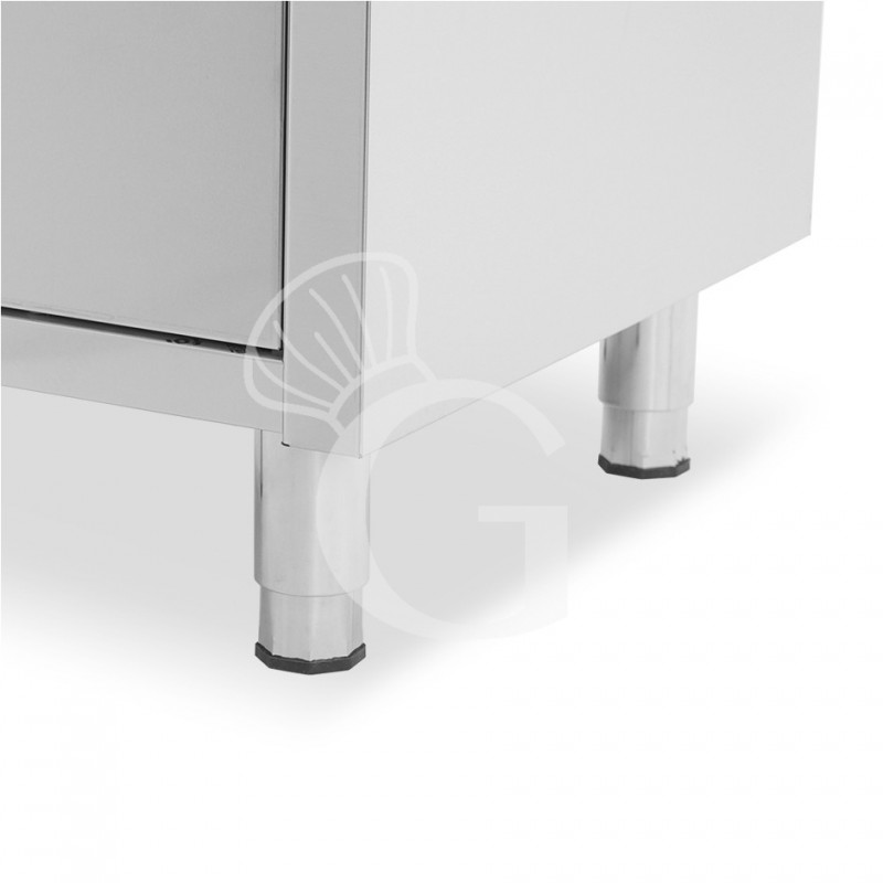 Cassettiera inox con cassetto, bottigliera e alzatina L 500 x P 600 x H 955 mm