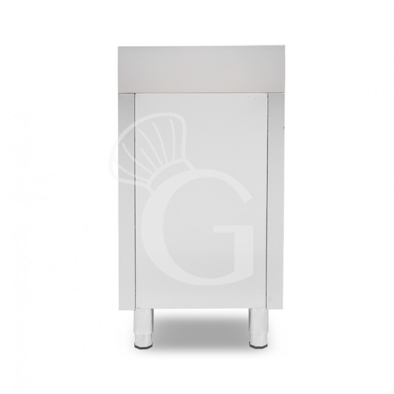 Cassettiera inox con cassetto, bottigliera e alzatina L 500 x P 600 x H 955 mm