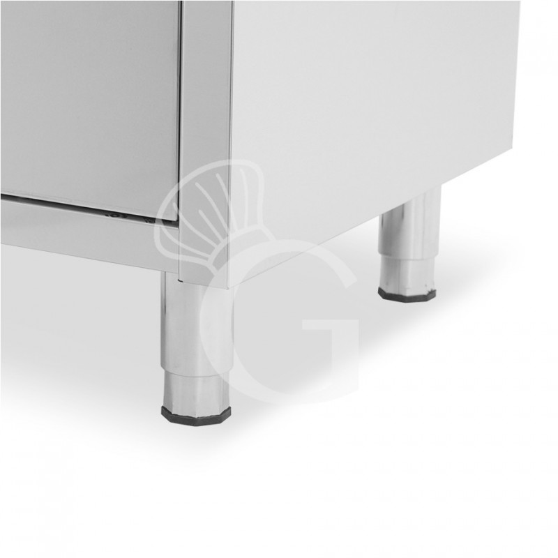 Cassettiera inox con 2 cassetti e alzatina L 500 x P 600 x H 955 mm