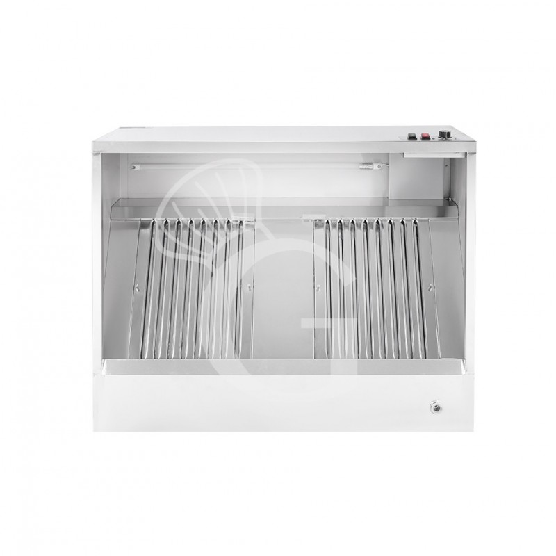 Cappa cubica a parete con motore full optional L1200xP900xH450mm