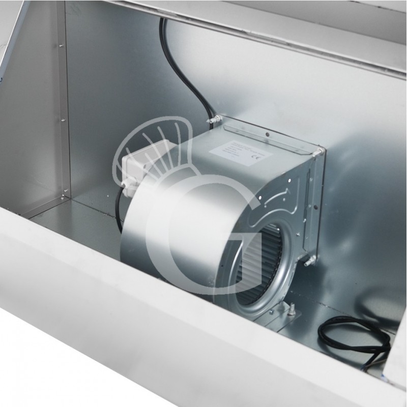 Cappa cubica a parete con motore full optional L1600xP900xH450mm