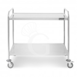 Carrello di servizio in acciaio inox con 2 piani L 1120 x P 680 x H 940 mm