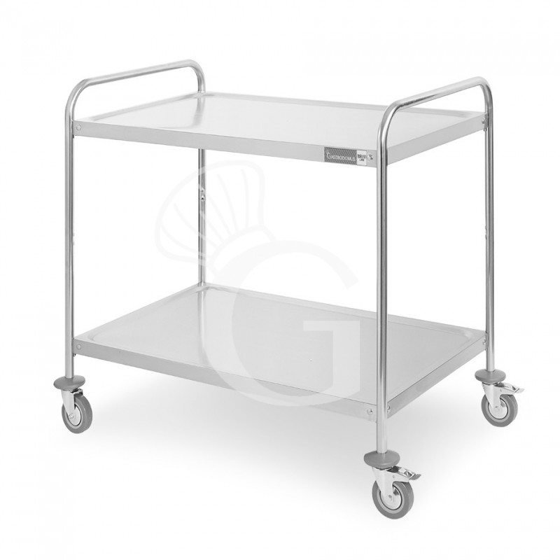 Carrello di servizio in acciaio inox con 2 piani L 1120 x P 680 x H 940 mm