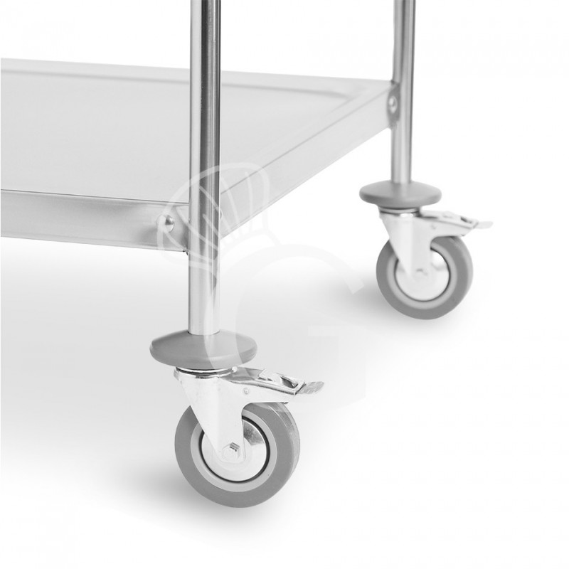 Carrello di servizio in acciaio inox con 2 piani L 1120 x P 680 x H 940 mm