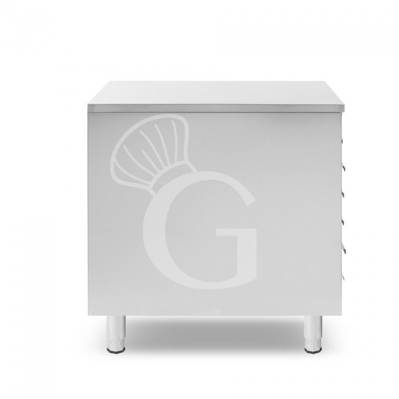 Cassettiera inox con 7 cassetti L 520 x P 800 x H 815 mm