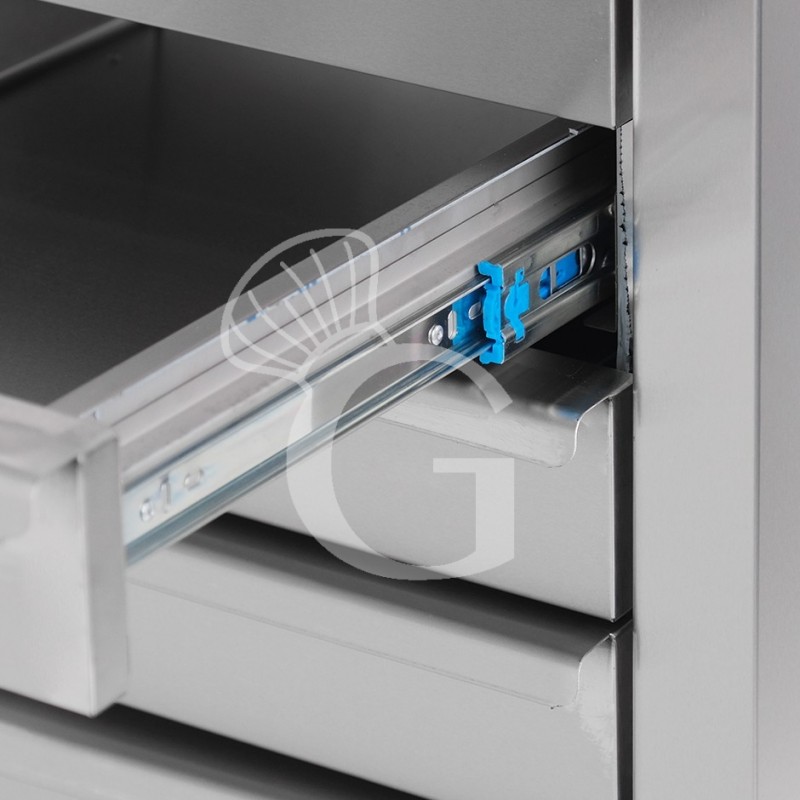 Cassettiera inox con 7 cassetti L 520 x P 800 x H 815 mm