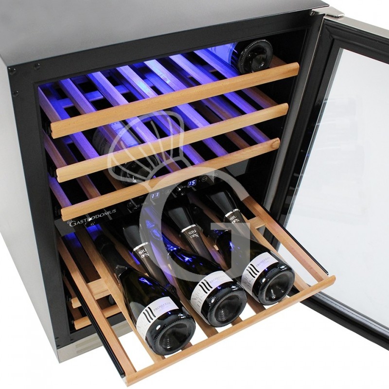 Cantina Vino Ventilata doppia temperatura 150 LT 6 ripiani 46 bottiglie +5°C/+12°C - +12°C/+22°C