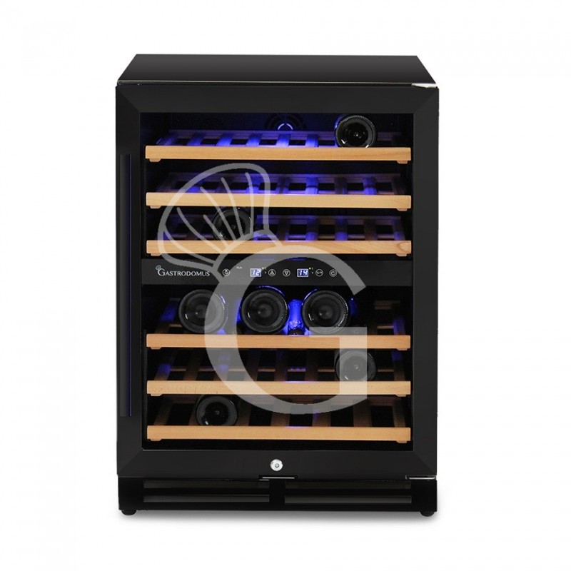 Cantina Vino Ventilata doppia temperatura 150 LT 6 ripiani 46 bottiglie +5°C/+12°C - +12°C/+22°C