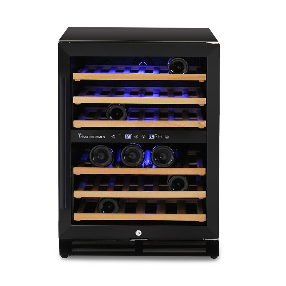 Cantina Vino Ventilata doppia temperatura 150 LT 6 ripiani 46 bottiglie +5°C/+12°C - +12°C/+22°C