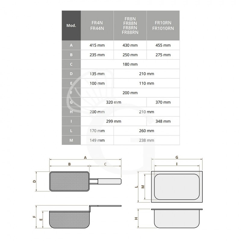 Friggitrice Elettrica da banco 2 vasche con rubinetto 8 LT + 8 LT potenza 3 + 3 KW Monofase