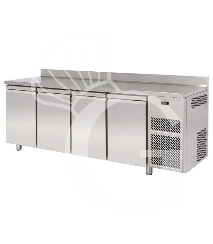 Tavolo Refrigerato 4 porte con alzatina Prof. 600 mm 0°C/+10°C motore remoto