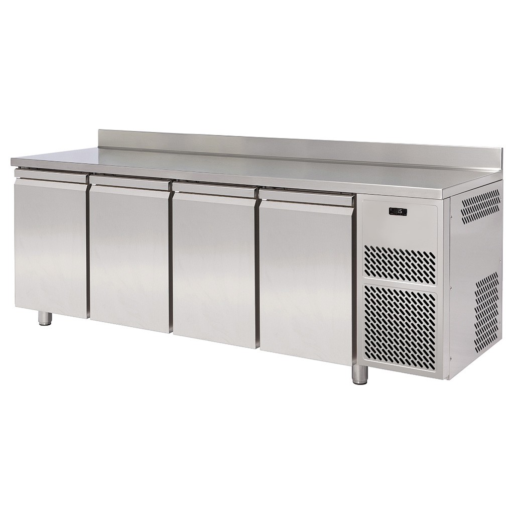 Tavolo Refrigerato 4 porte con alzatina Prof. 600 mm 0°C/+10°C motore remoto
