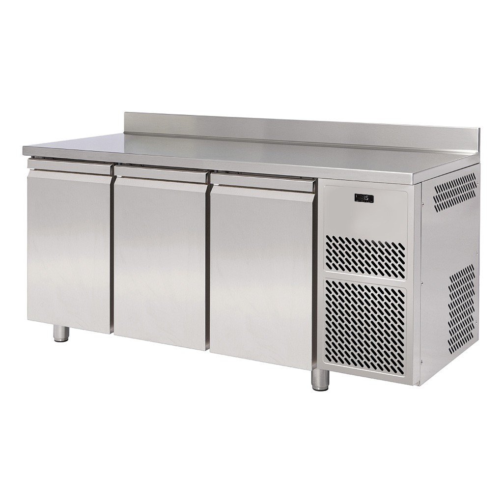 Tavolo Refrigerato 3 porte con alzatina Prof. 600 mm -18°C/-22°C motore remoto