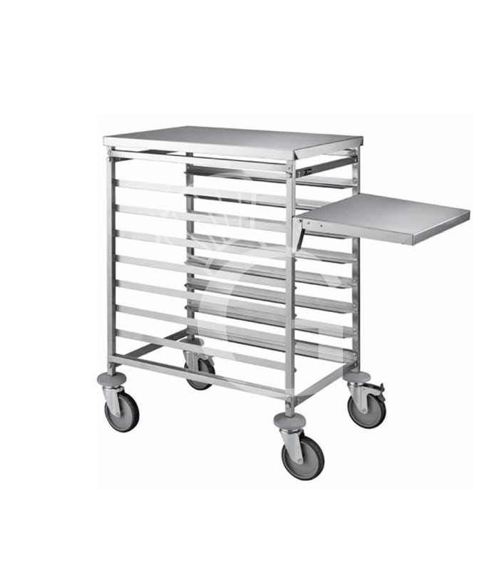 Carrello in acciaio per 8 cassette porta pasta fresca