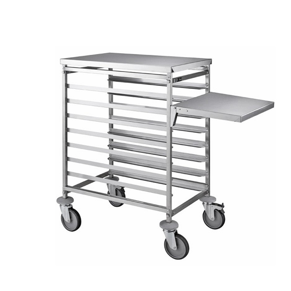 Carrello in acciaio per 8 cassette porta pasta fresca