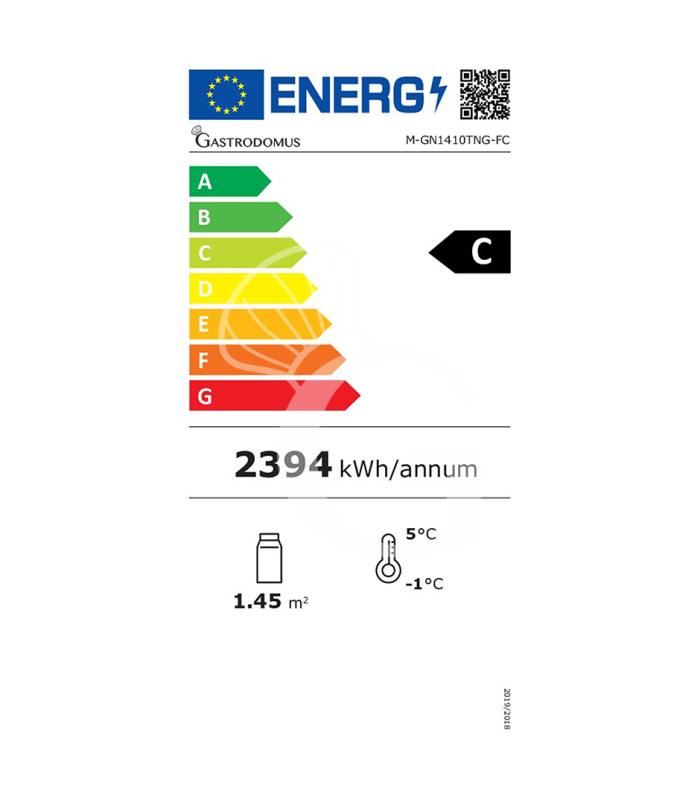 Armadio refrigerato ventilato monoblocco con porte vetro - temp. +0°C/+8°C - capacità 1300 LT
