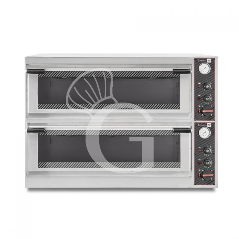 Forno Elettrico porta vetro 4 teglie 600x400 o 8 pizze diametro 400 mm 2 camere controllo meccanico