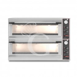 Forno Elettrico porta vetro 4 teglie 600x400 o 8 pizze diametro 400 mm 2 camere controllo meccanico