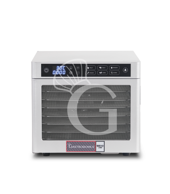 Essiccatore professionale in acciaio inox a 8 ripiani comandi digitali - 0,5 Kw