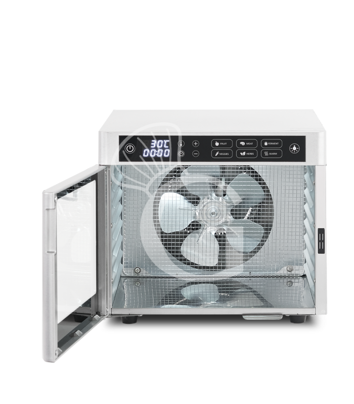 Essiccatore professionale in acciaio inox a 8 ripiani comandi digitali - 0,5 Kw