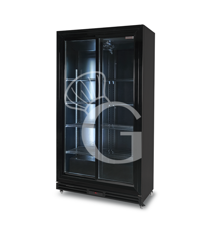 Frigo bibite ventilato 2 porte scorrevoli 850 LT 2°C/+10°C colore nero
