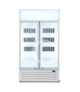 Frigo bibite ventilato 2 porte battenti con canopy 632 LT 2°C/+10°C colore bianco