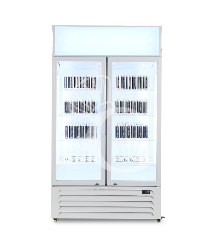 Frigo bibite ventilato 2 porte battenti con canopy 632 LT 2°C/+10°C colore bianco