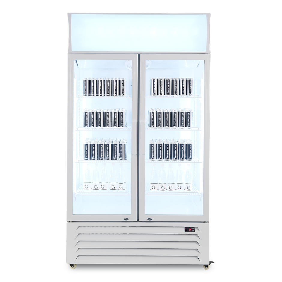 Frigo bibite ventilato 2 porte battenti con canopy 632 LT 2°C/+10°C colore bianco