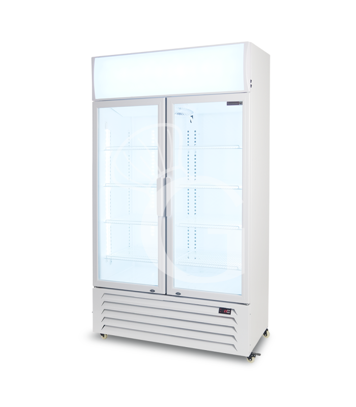 Frigo bibite ventilato 2 porte battenti con canopy 632 LT 2°C/+10°C colore bianco