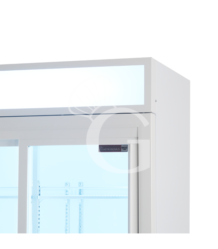 Frigo bibite ventilato 2 porte scorrevoli con canopy 590 LT 2°C/+10°C colore bianco