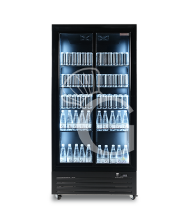 Frigo bibite ventilato 2 porte scorrevoli 590 LT 2°C/+10°C colore nero