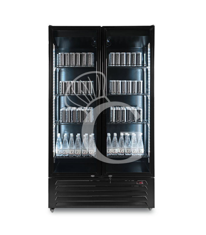 Frigo bibite ventilato 2 porte battenti 632 LT 2°C/+10°C colore nero
