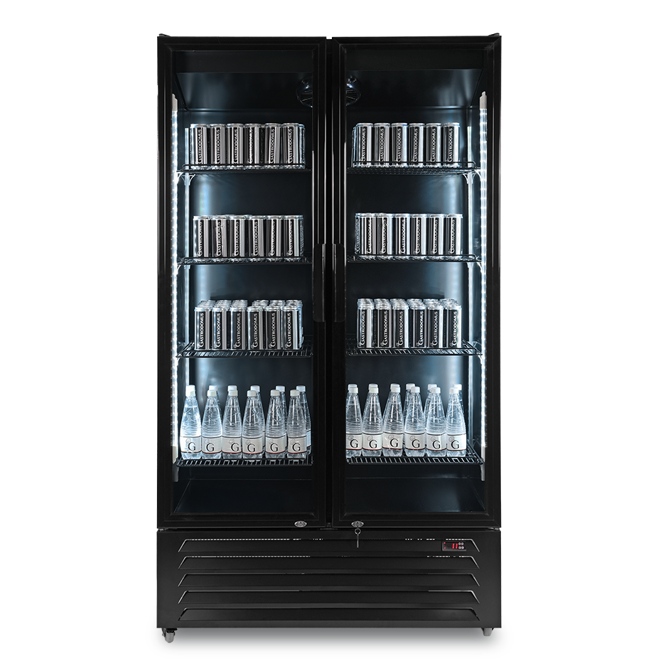 Frigo bibite ventilato 2 porte battenti 632 LT 2°C/+10°C colore nero