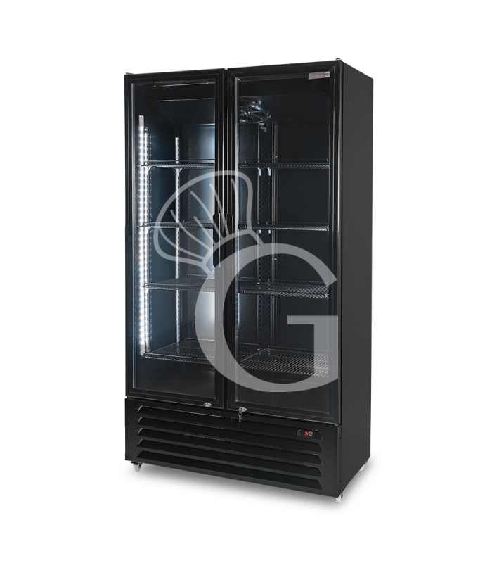 Frigo bibite ventilato 2 porte battenti 632 LT 2°C/+10°C colore nero