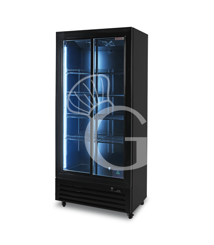 Frigo bibite ventilato 2 porte scorrevoli 490 LT 2°C/+10°C colore nero