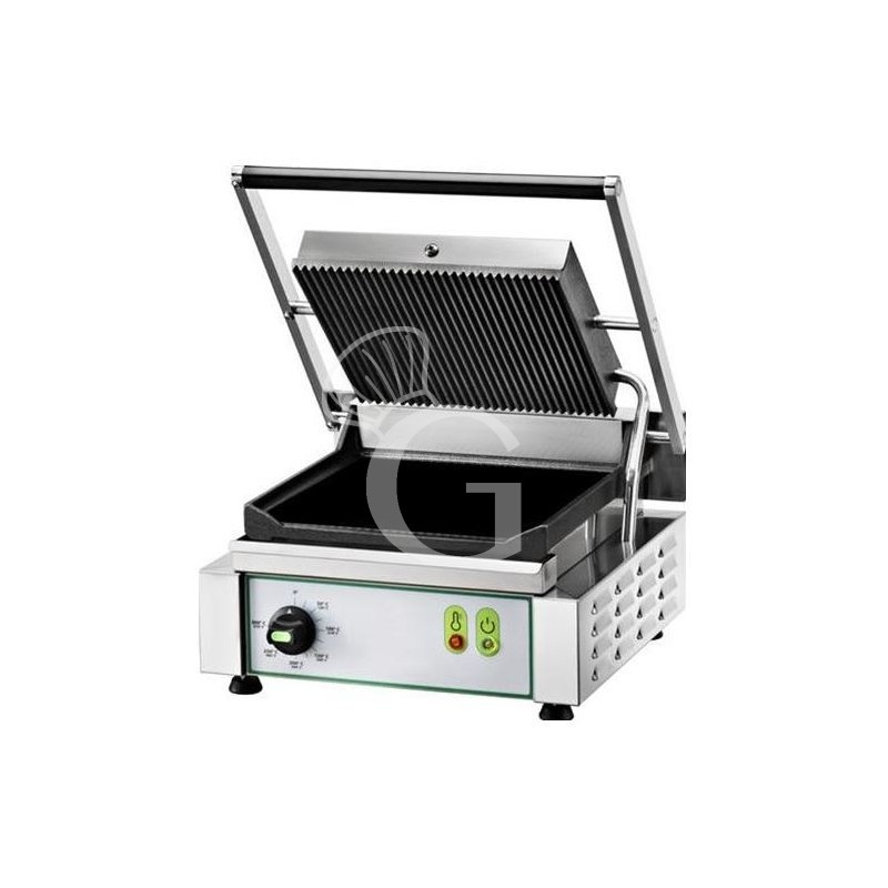 Piastra per Panini Professionale in Ghisa 2,2 kw– Superiore Rigata e Inferiore Liscia