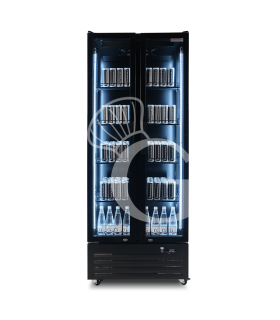 Frigo bibite ventilato 2 porte battenti 490 LT 2°C/+10°C colore nero