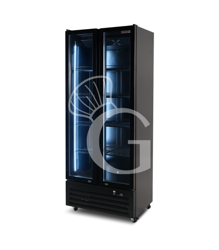 Frigo bibite ventilato 2 porte battenti 590 LT 2°C/+10°C colore nero
