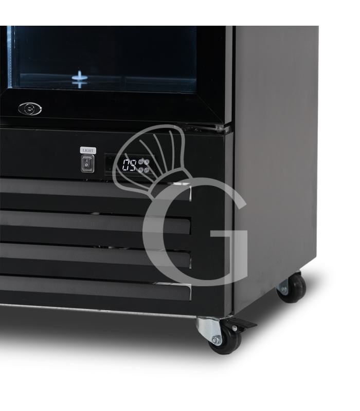 Frigo bibite ventilato 2 porte battenti 590 LT 2°C/+10°C colore nero